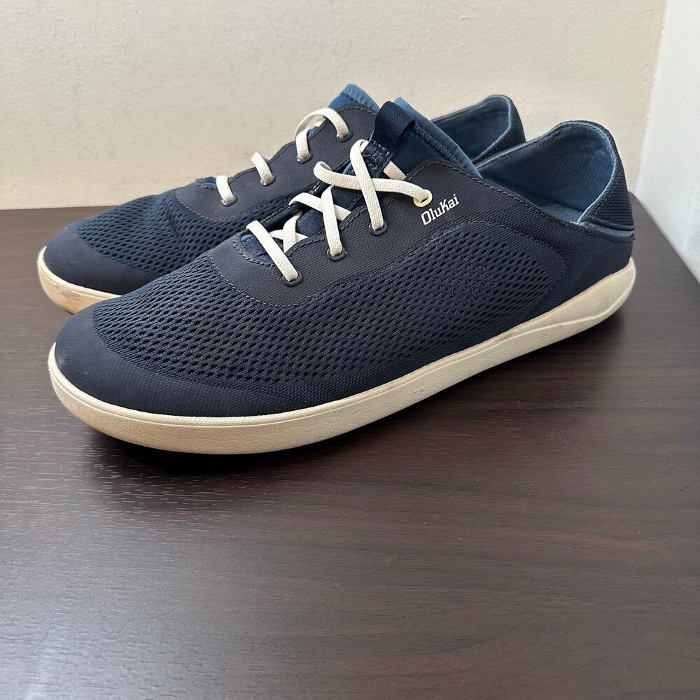 OluKai Men's Navy Blue Moku Pae Drop Heel Slip-On Casual Shoes Size US 13 EU 46